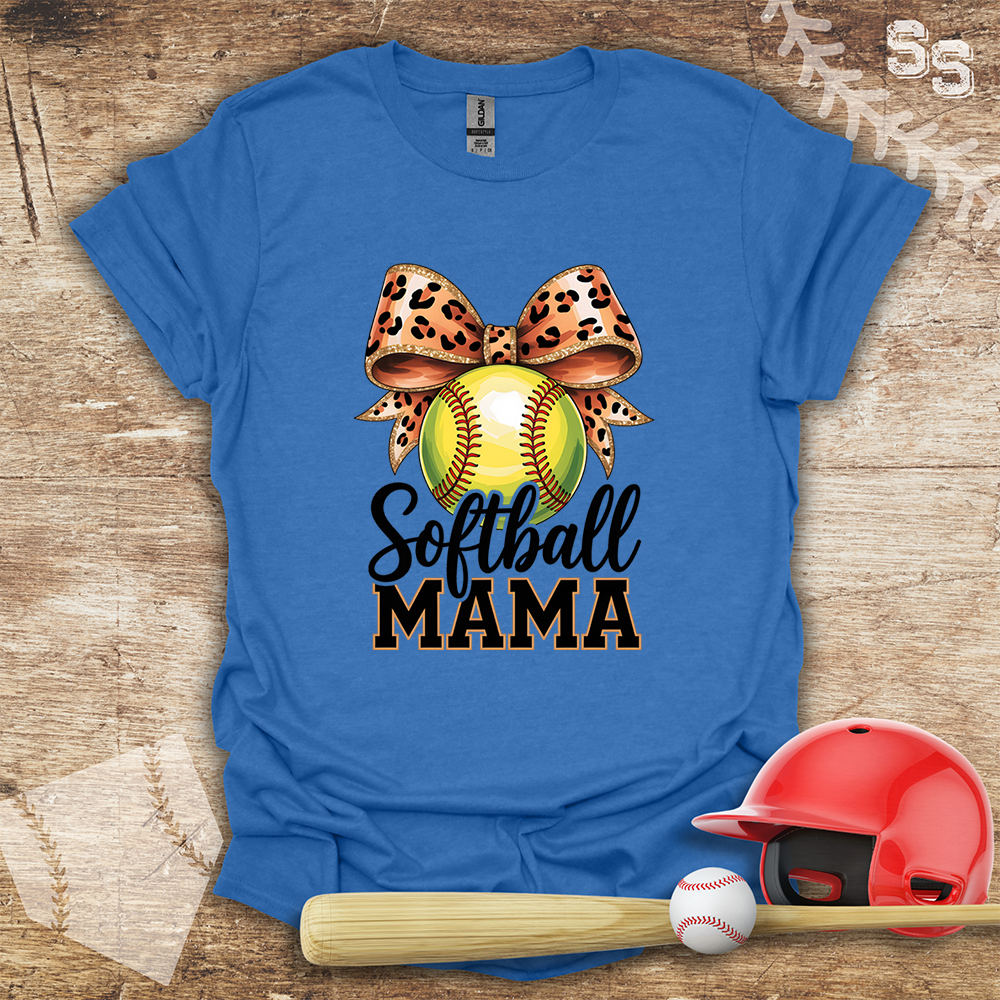 Softball Leopard Coquette Bow