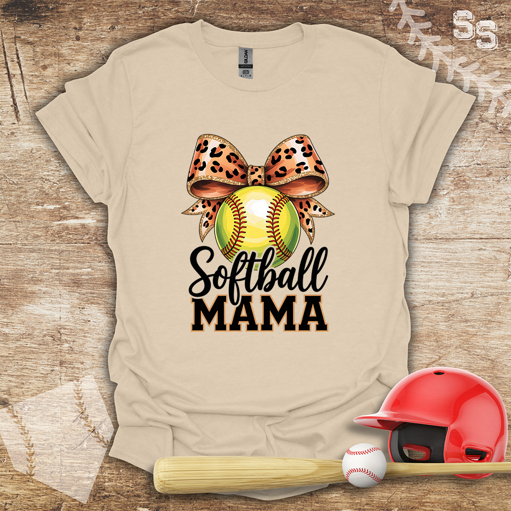 Softball Leopard Coquette Bow