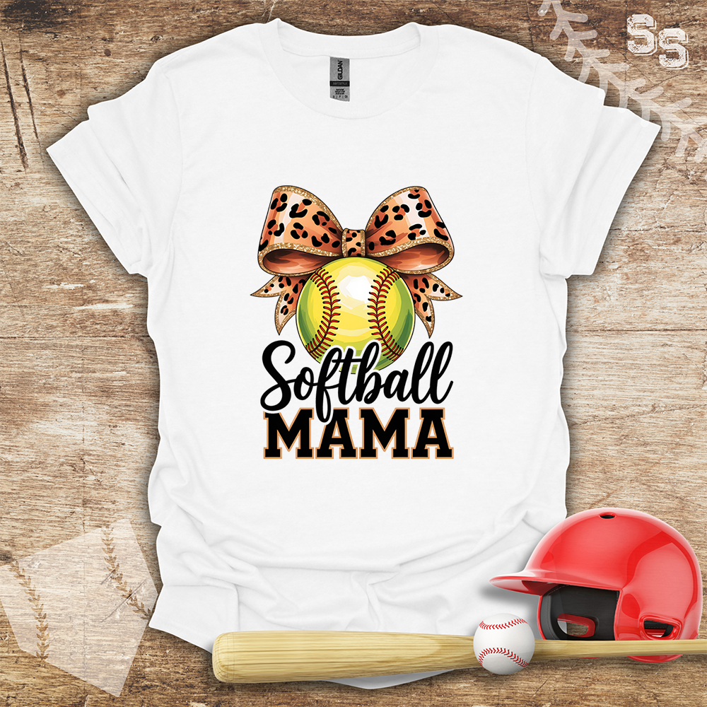 Softball Leopard Coquette Bow