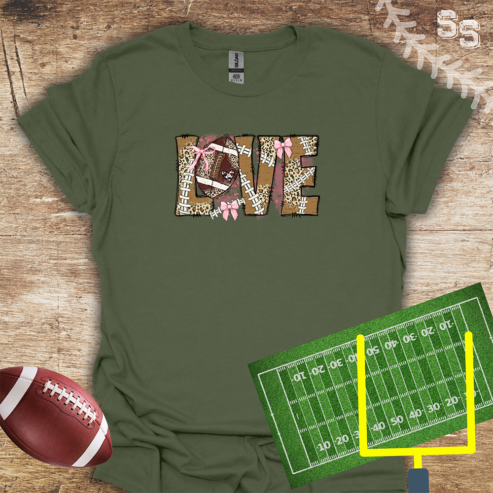 Football Love Pink Bow