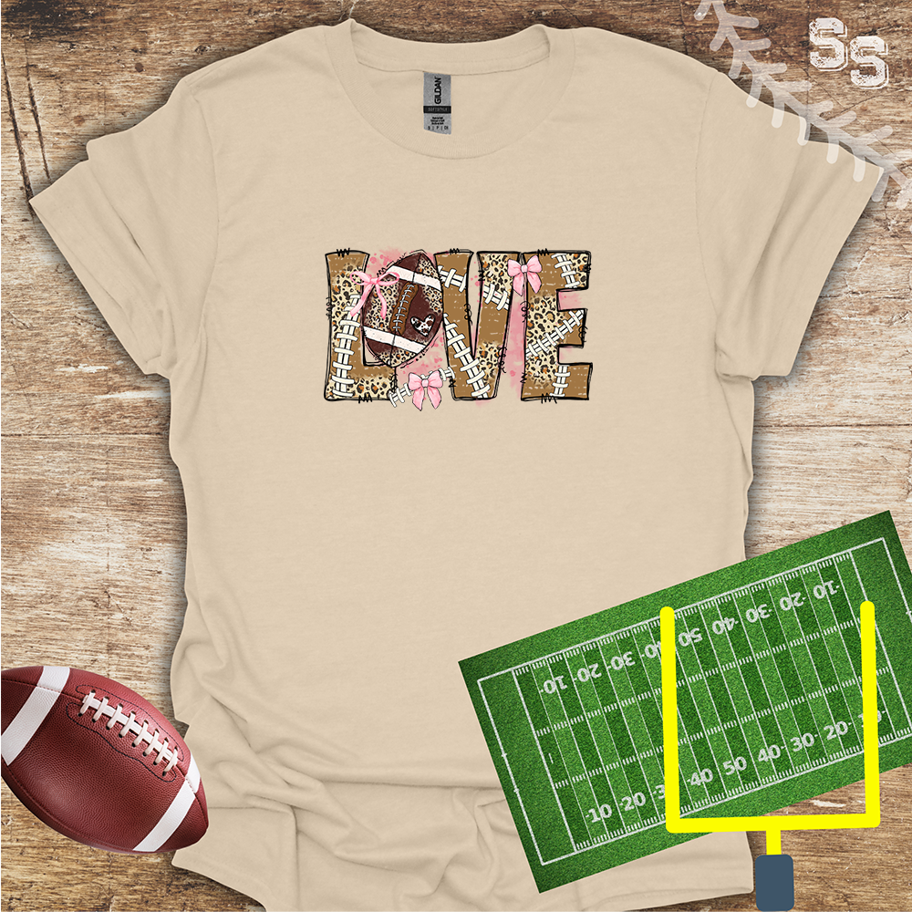 Football Love Pink Bow