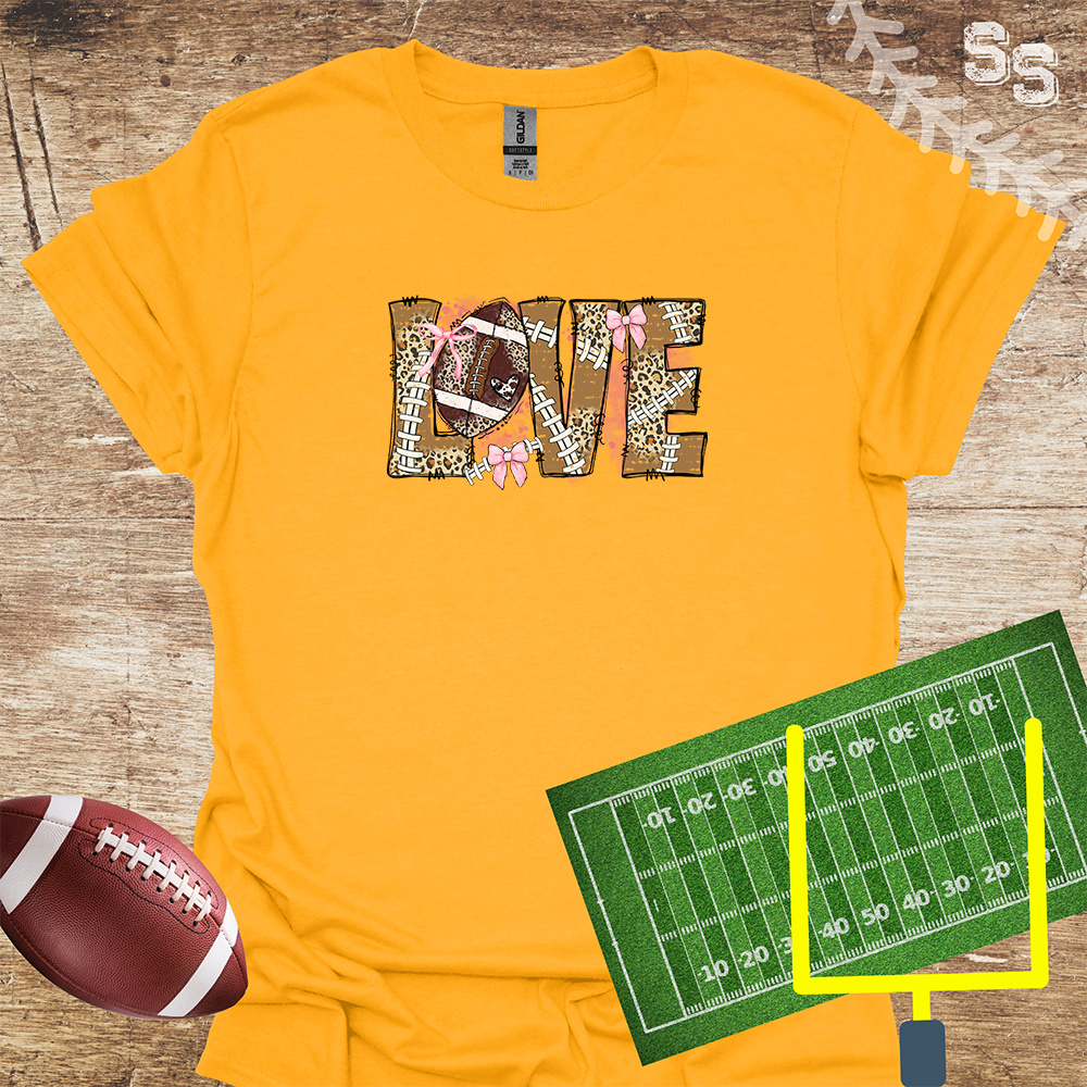 Football Love Pink Bow