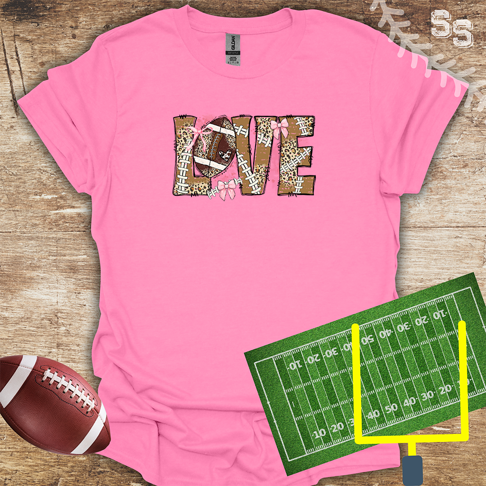 Football Love Pink Bow