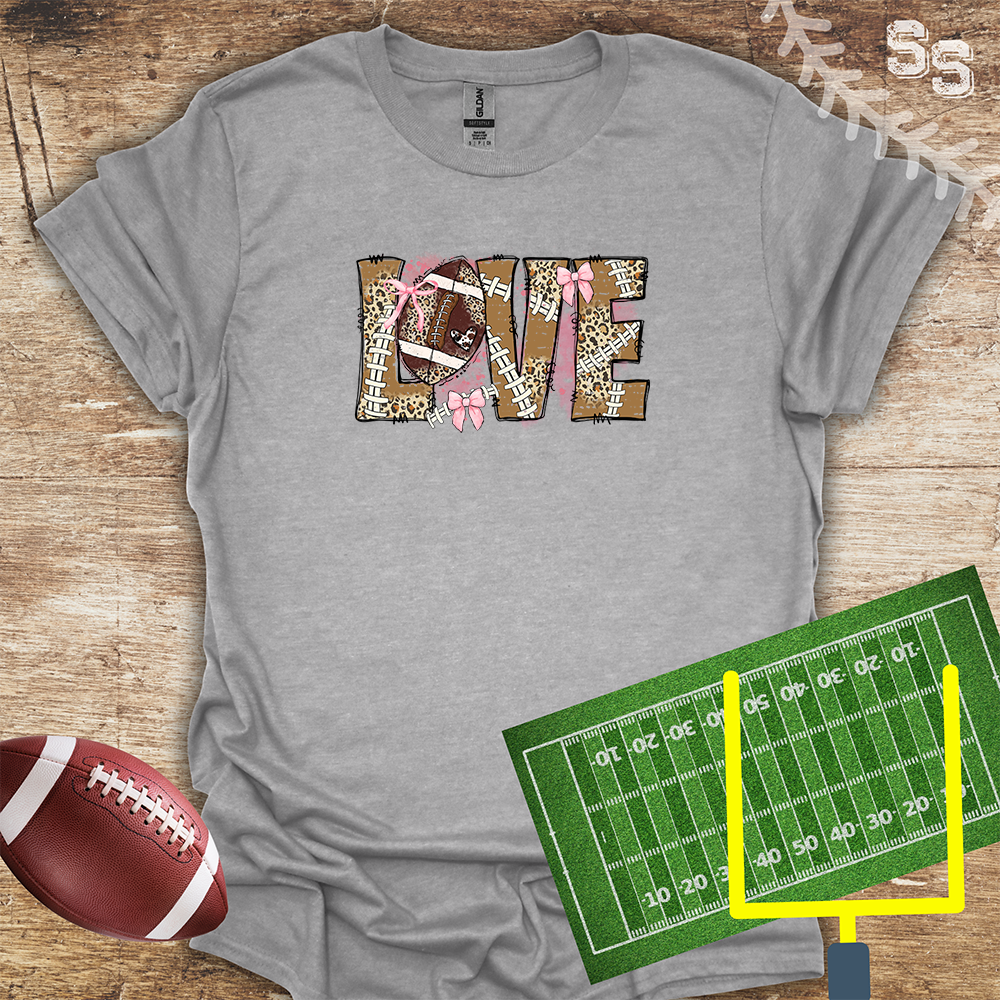 Football Love Pink Bow