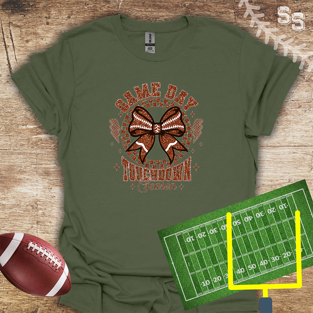 Football Faux Glitter Touchdown Season