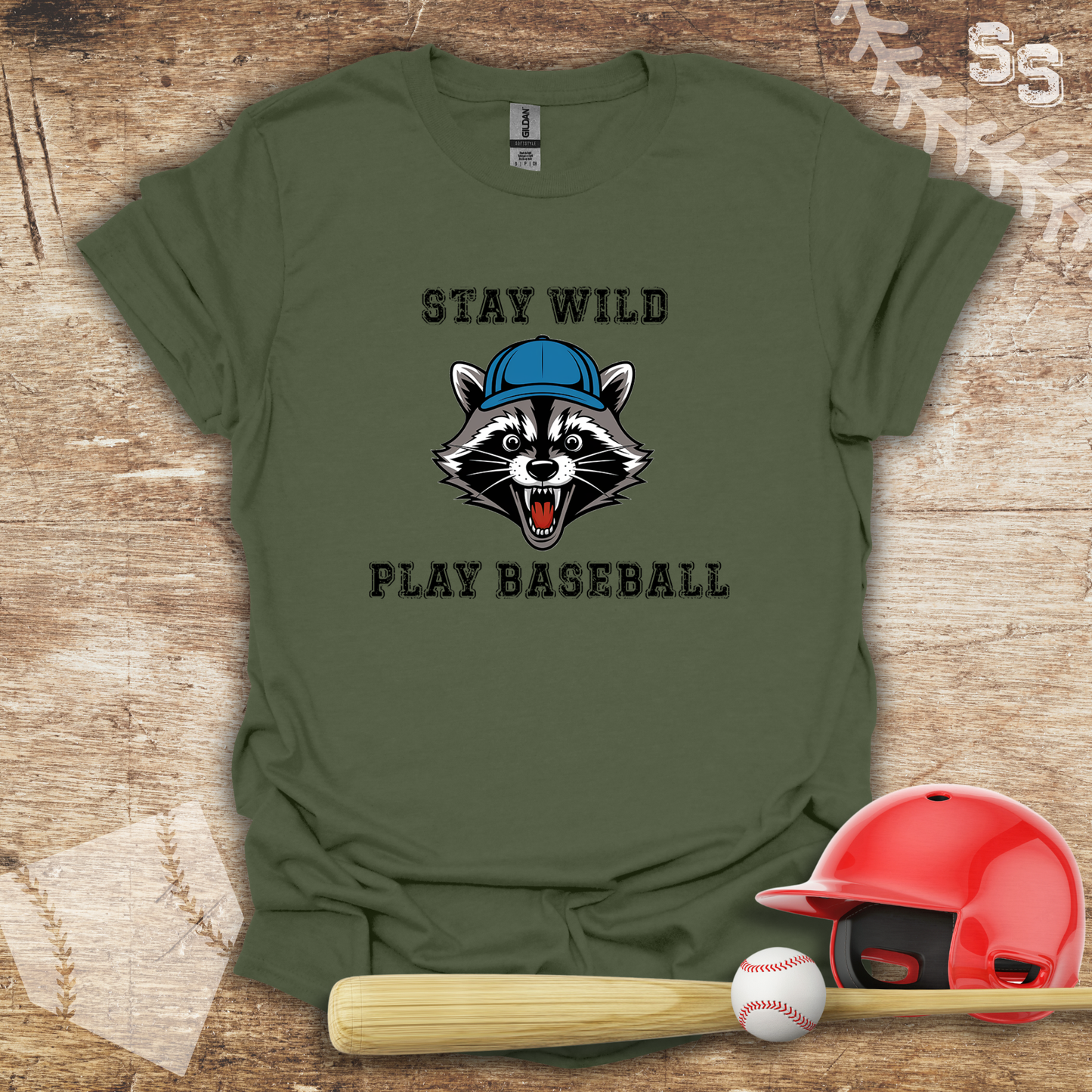 Baseball Raccoon Stay Wild