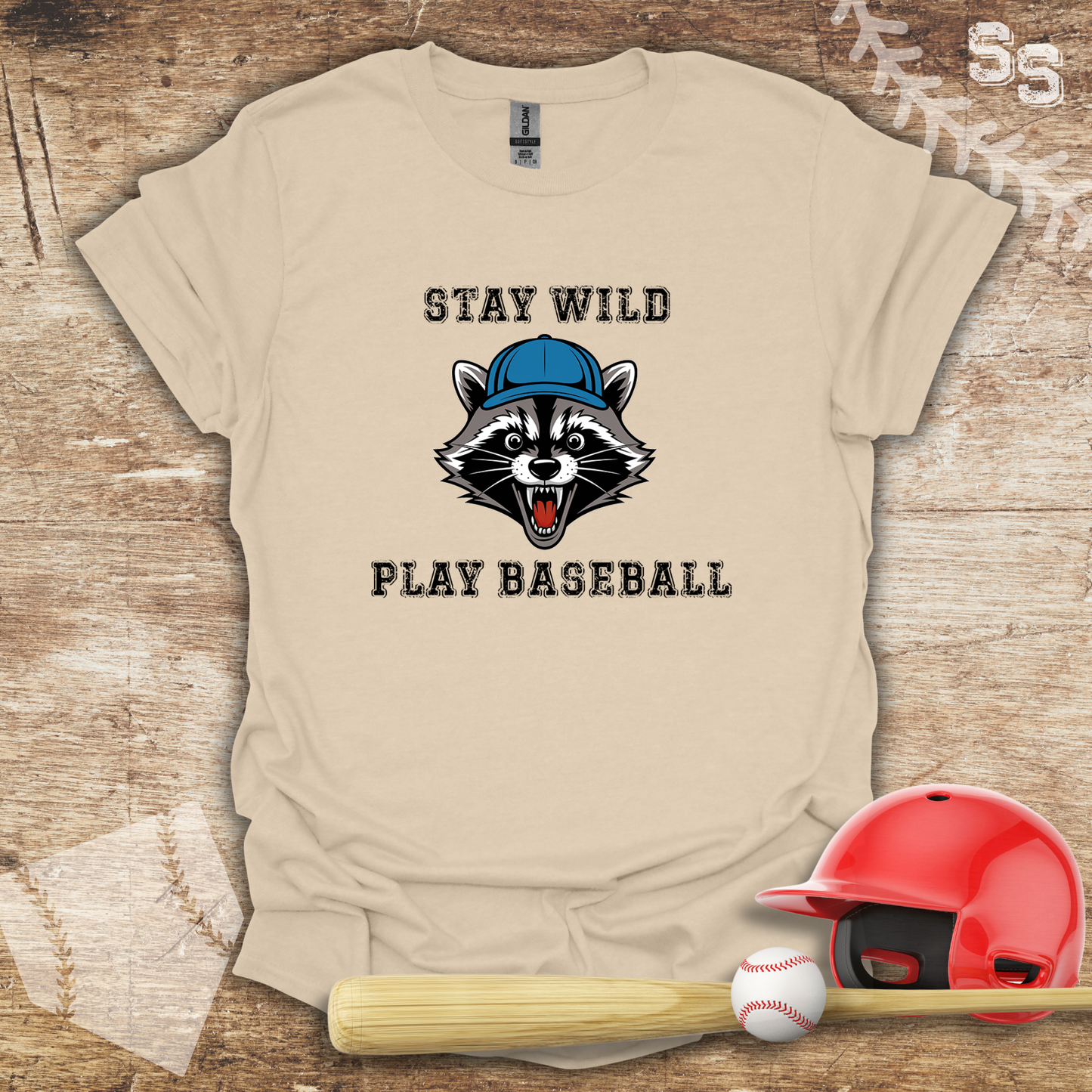 Baseball Raccoon Stay Wild