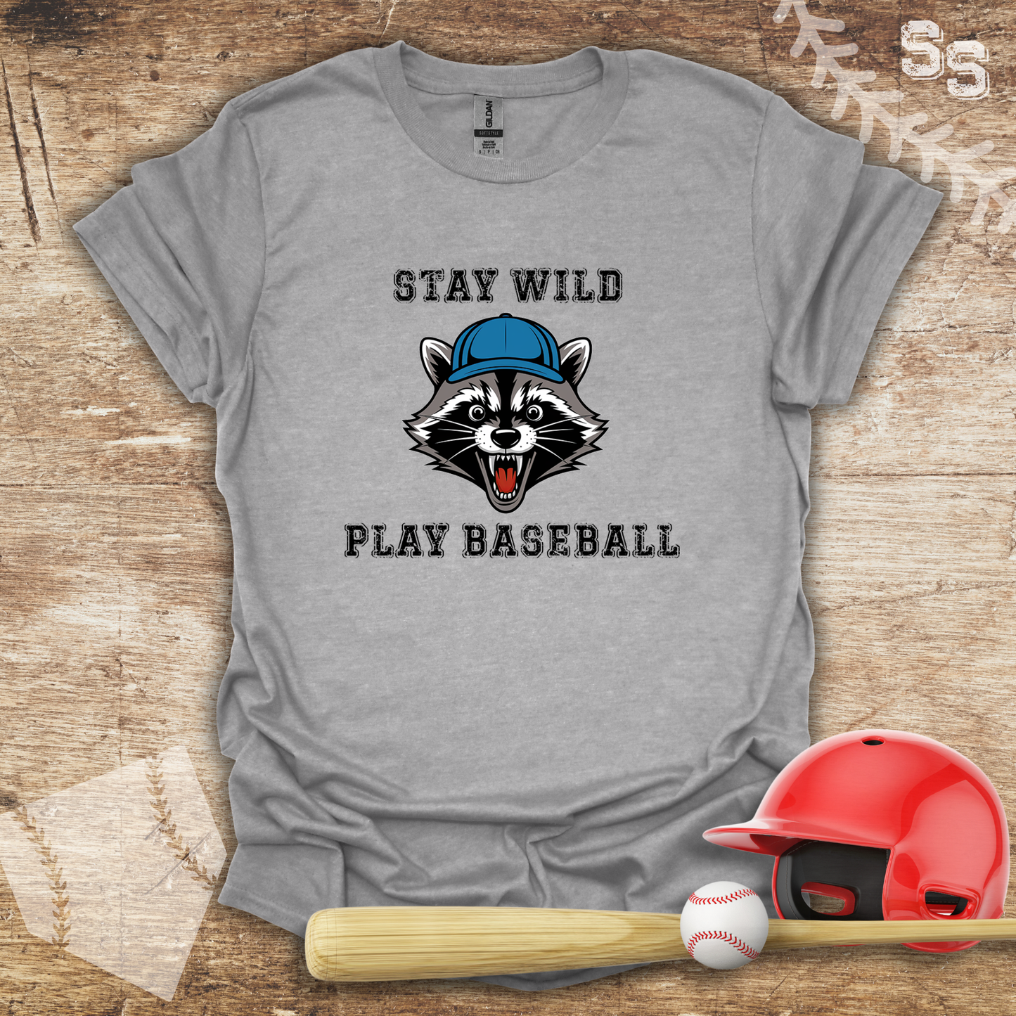 Baseball Raccoon Stay Wild