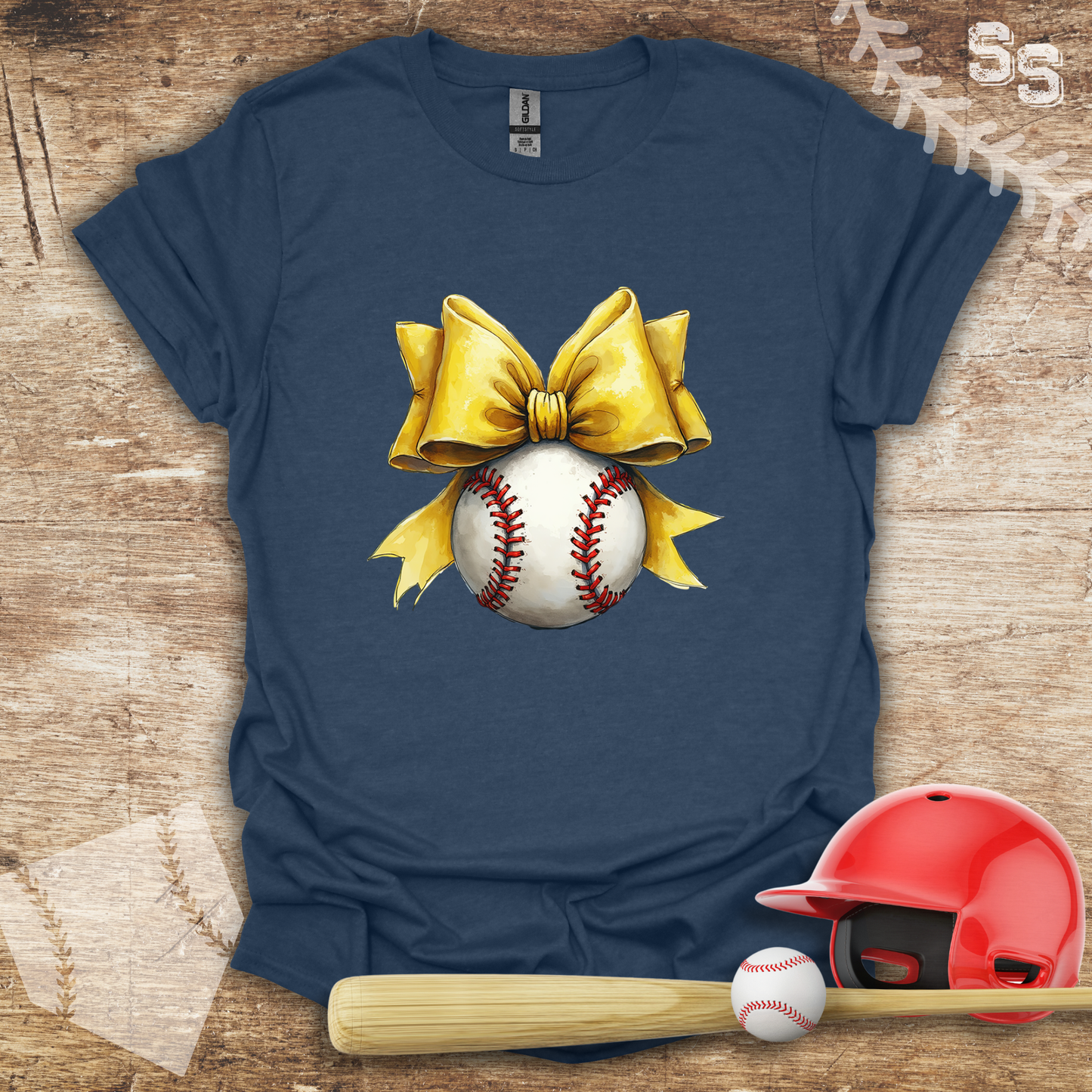 Yellow Coquette Bow Baseball