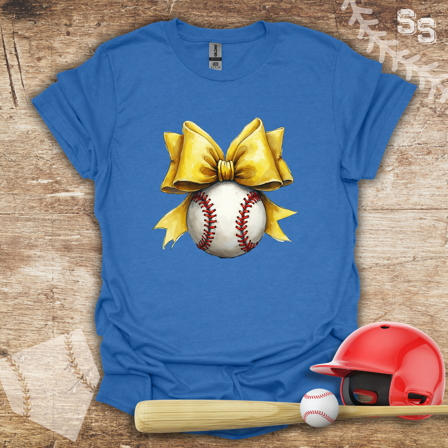 Yellow Coquette Bow Baseball