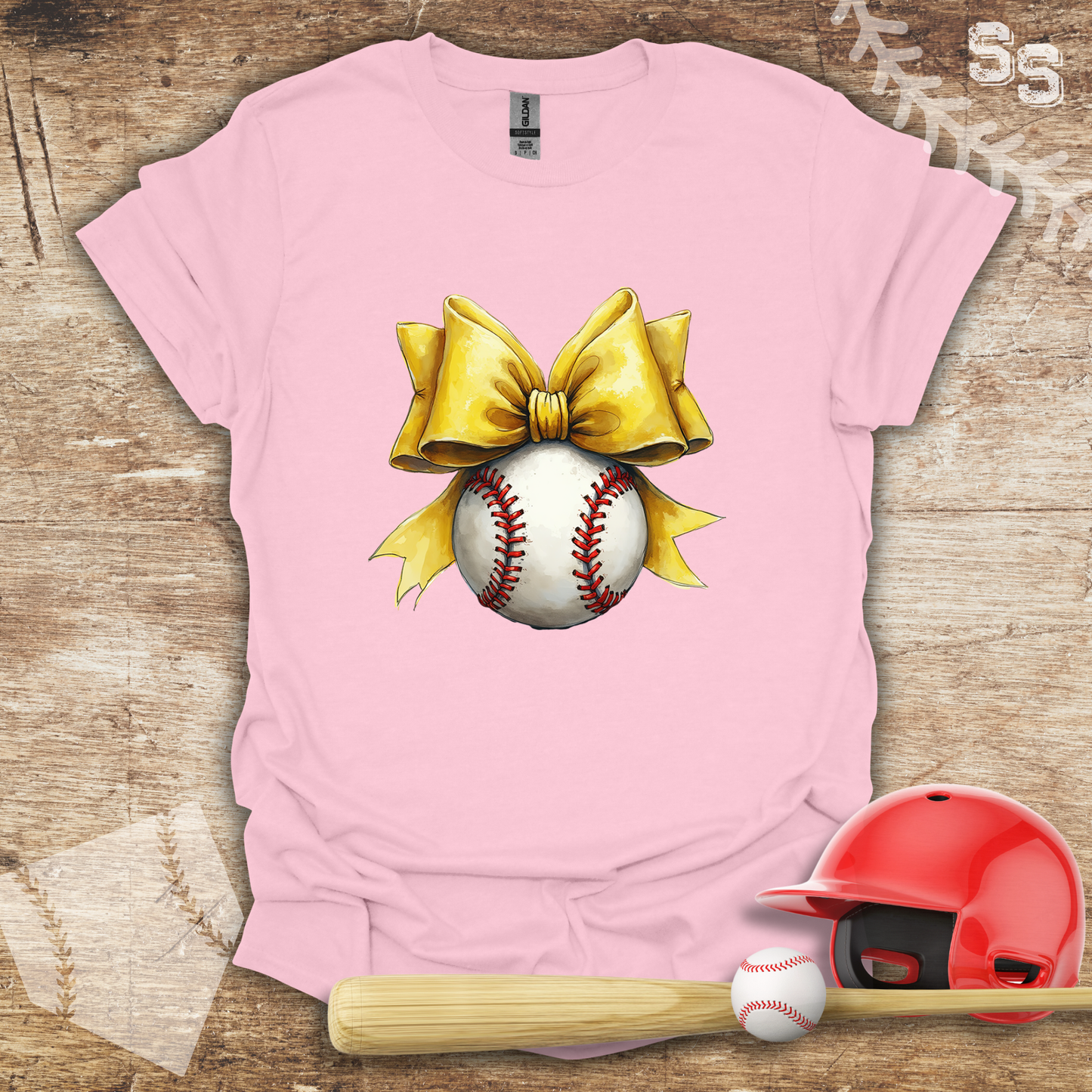Yellow Coquette Bow Baseball
