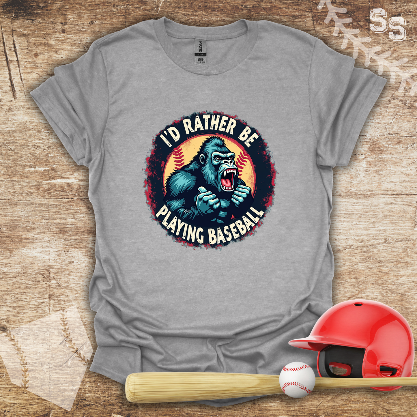 Rather Be Playing Baseball Gorilla