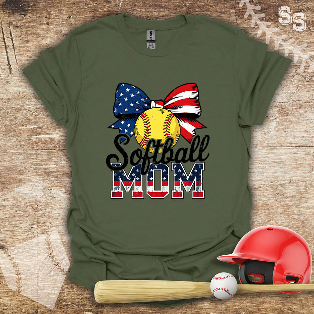 Patriotic Softball Mom