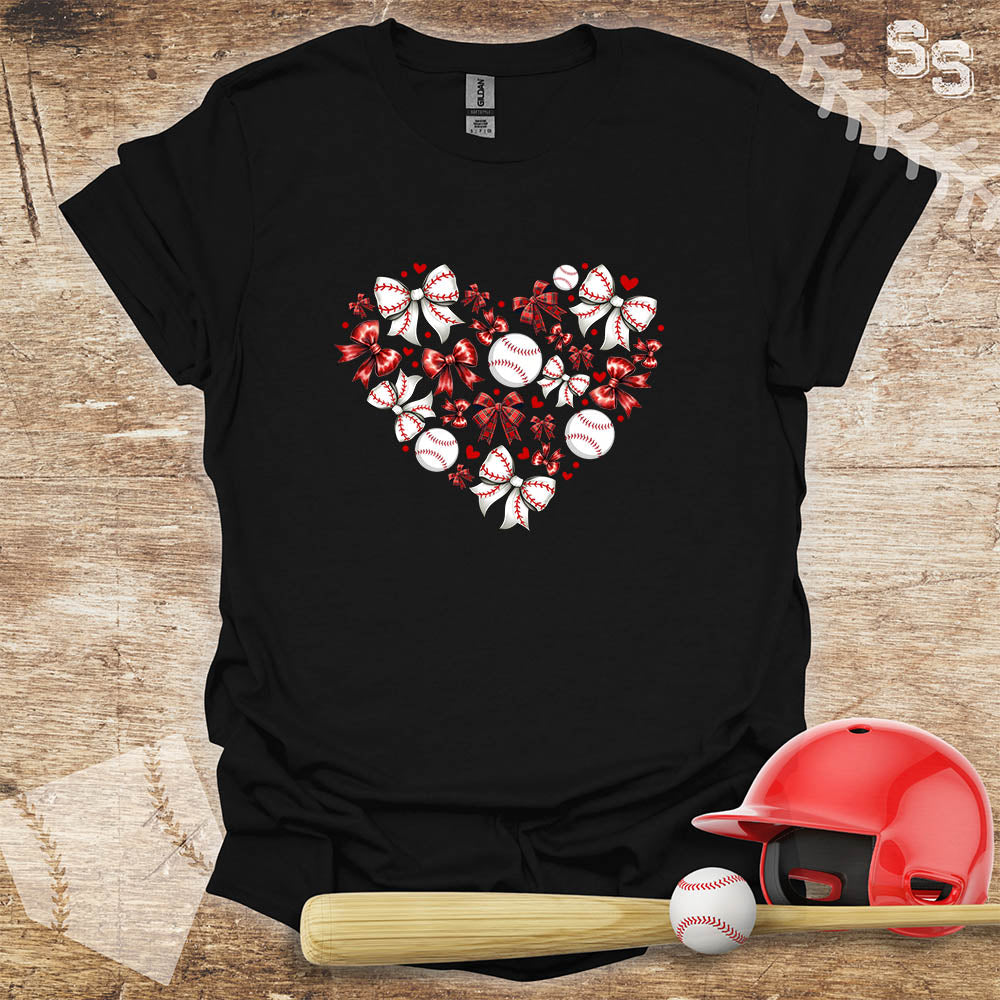 Baseball Heart Bows