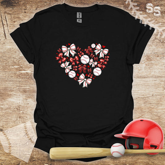 Baseball Heart Bows