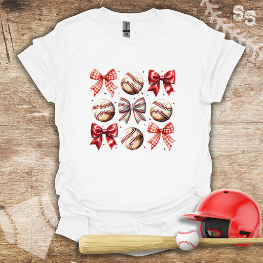 Baseball Red Bow Coquette
