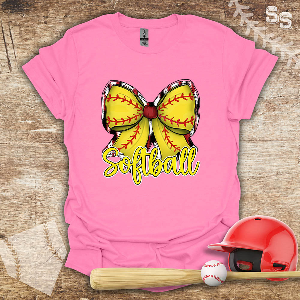 Softball Yellow Bow