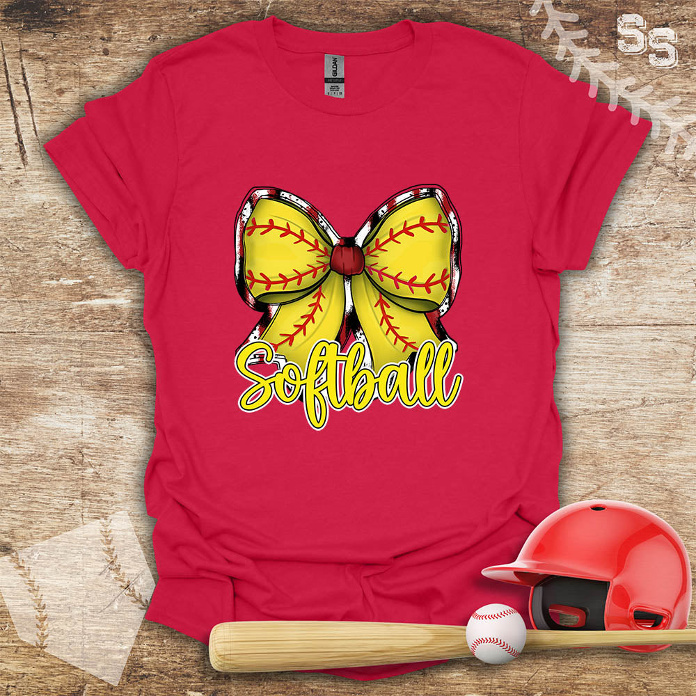 Softball Yellow Bow