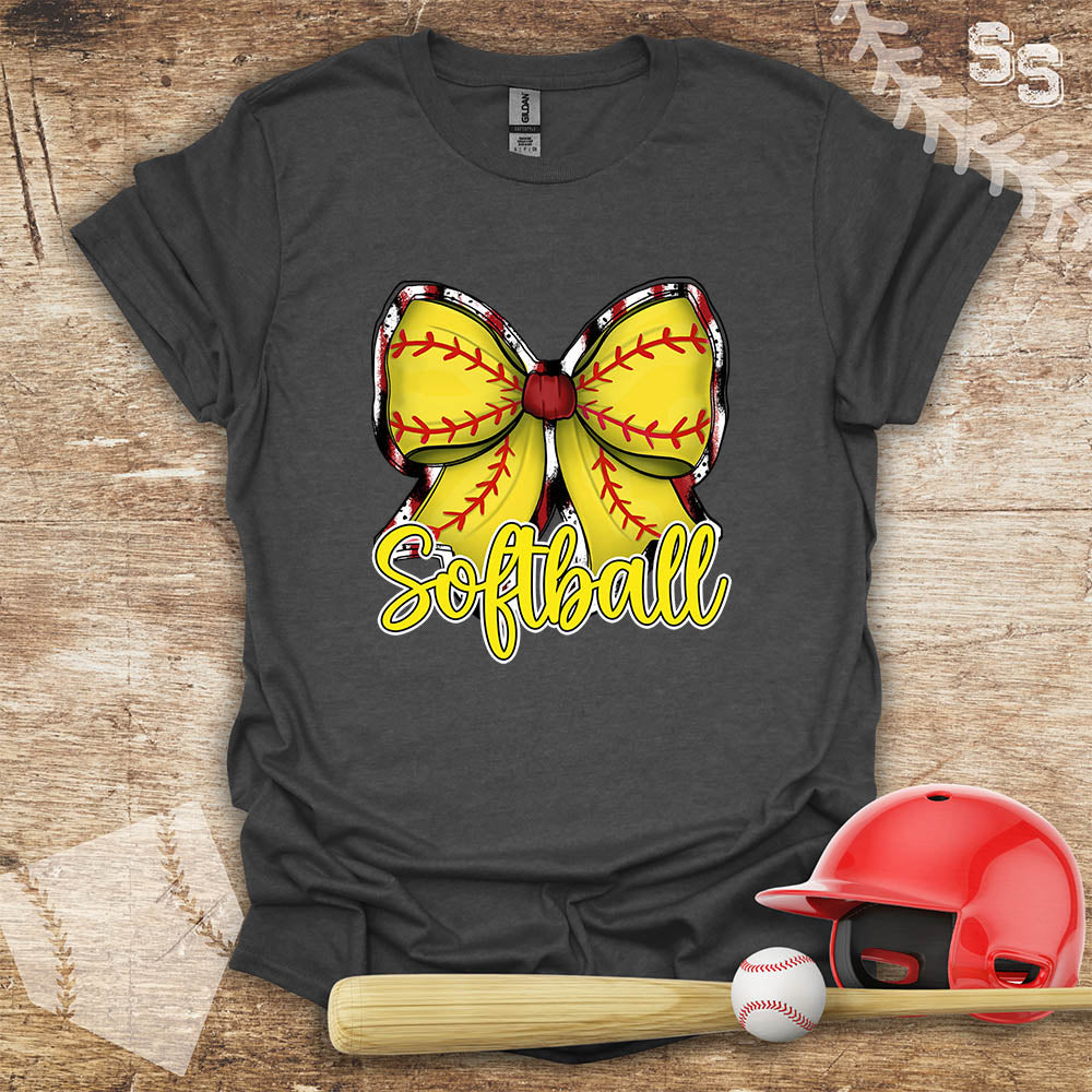 Softball Yellow Bow