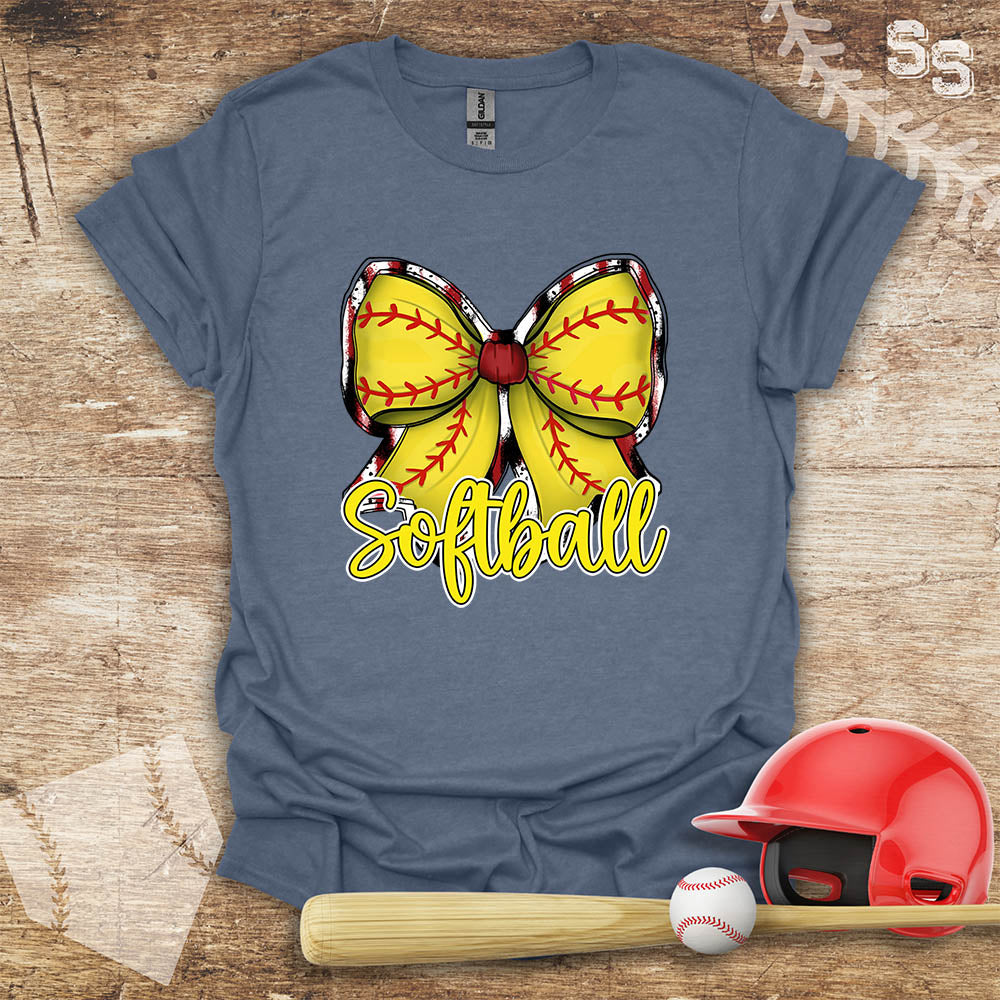 Softball Yellow Bow