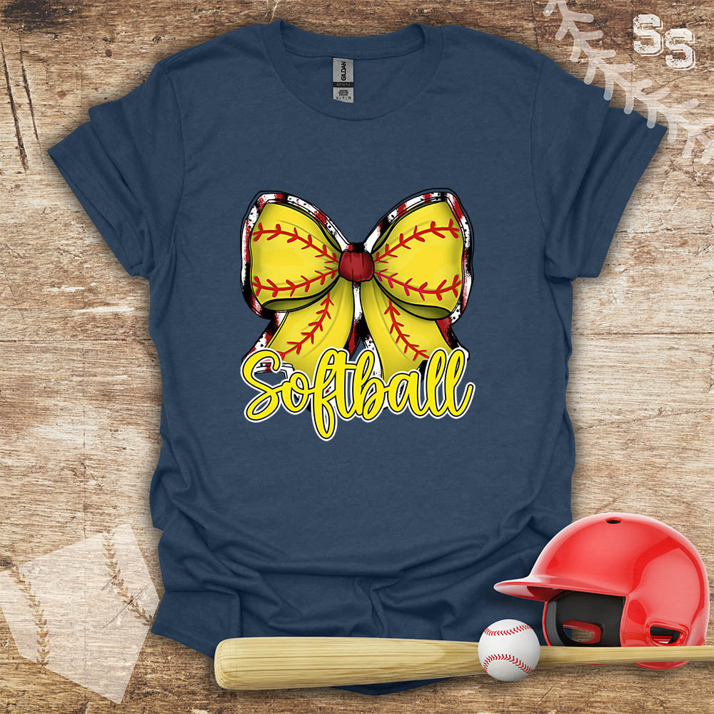Softball Yellow Bow