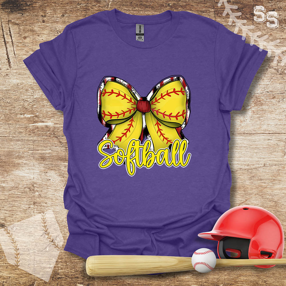 Softball Yellow Bow