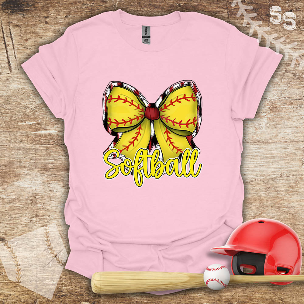 Softball Yellow Bow