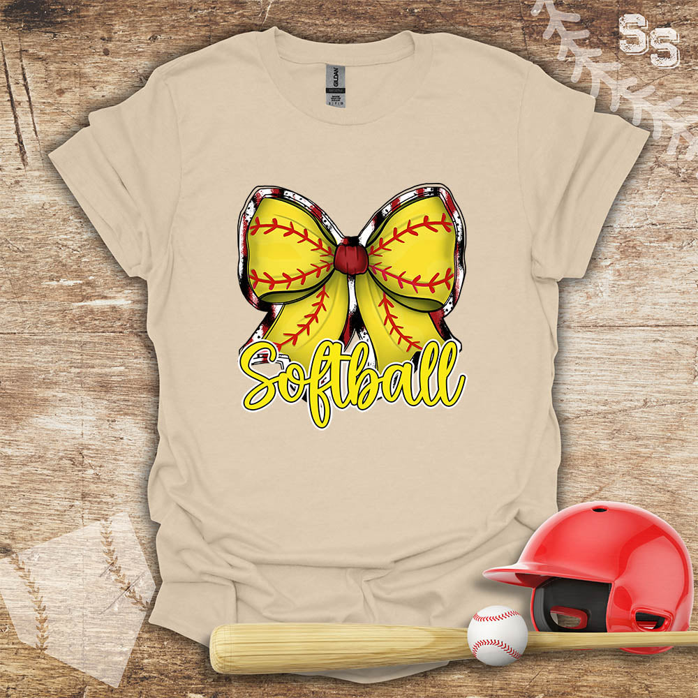 Softball Yellow Bow