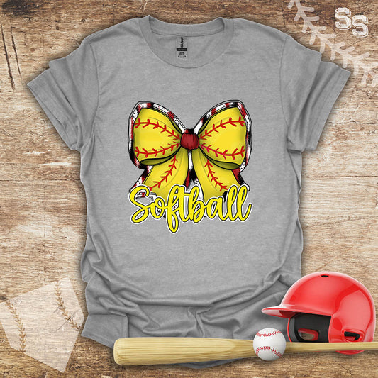 Softball Yellow Bow