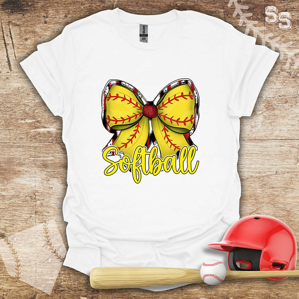 Softball Yellow Bow