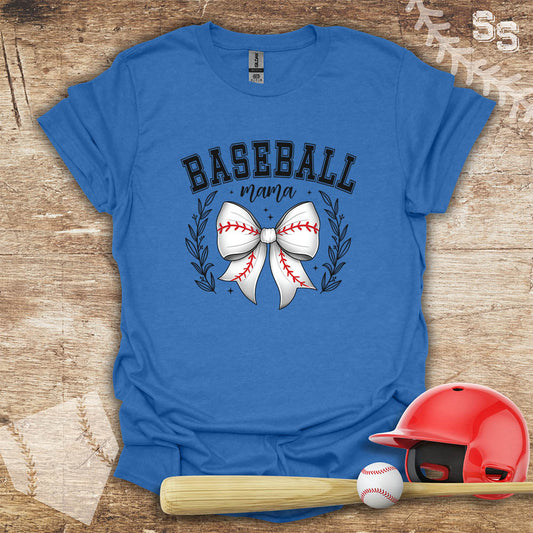 Baseball Mama White Coquette Bow