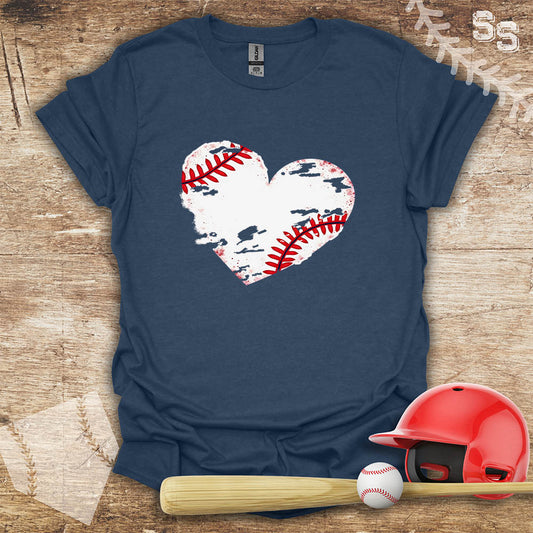 Distressed Grungy Baseball Heart