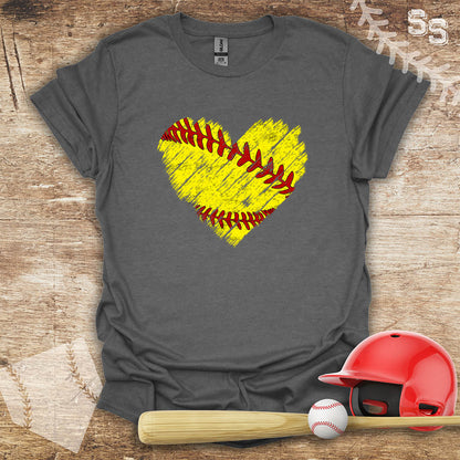 Softball Distressed Heart