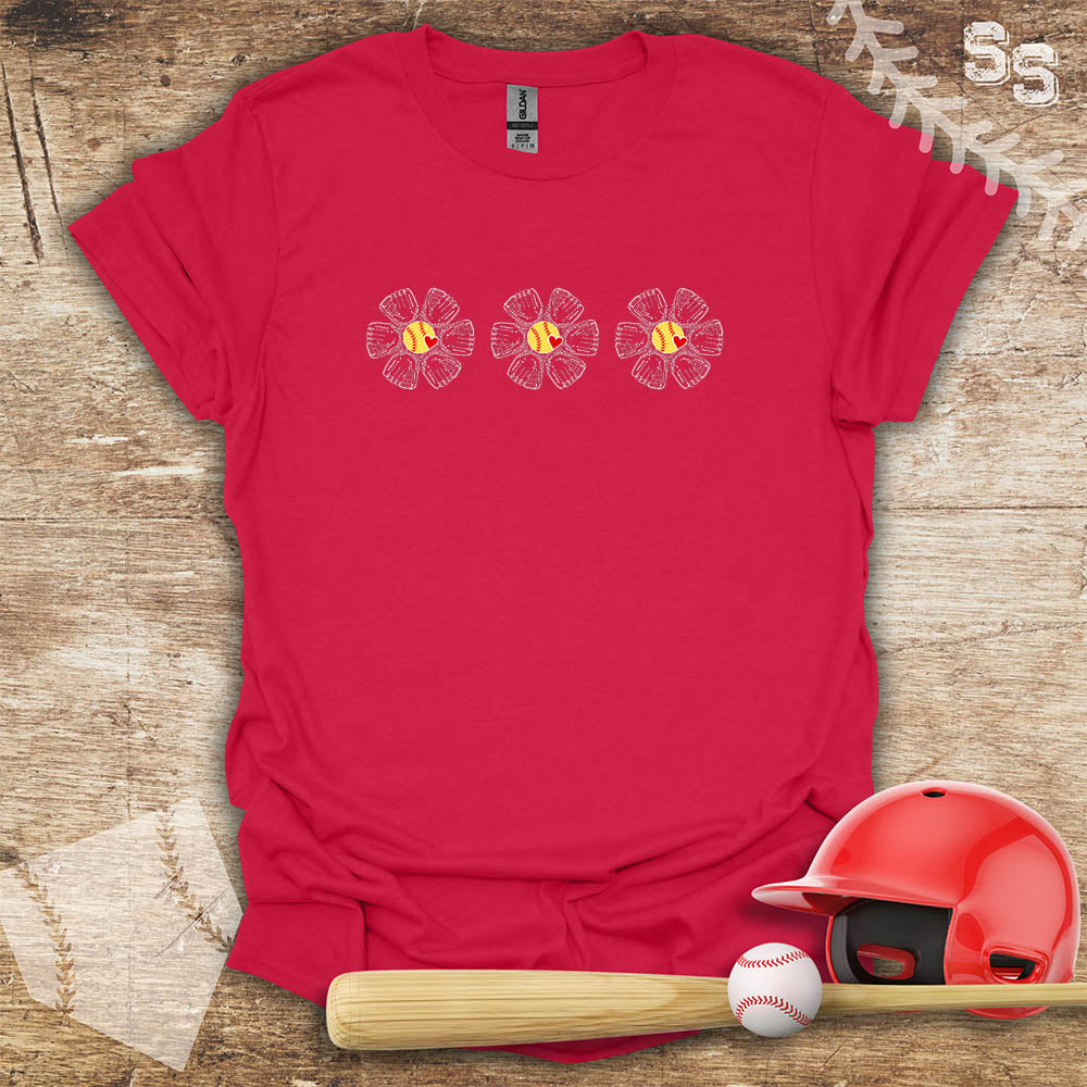 Softball Three Glove Flowers