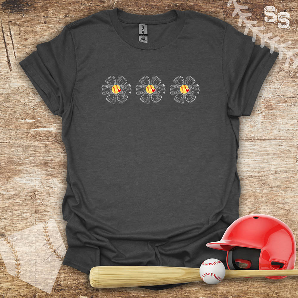 Softball Three Glove Flowers