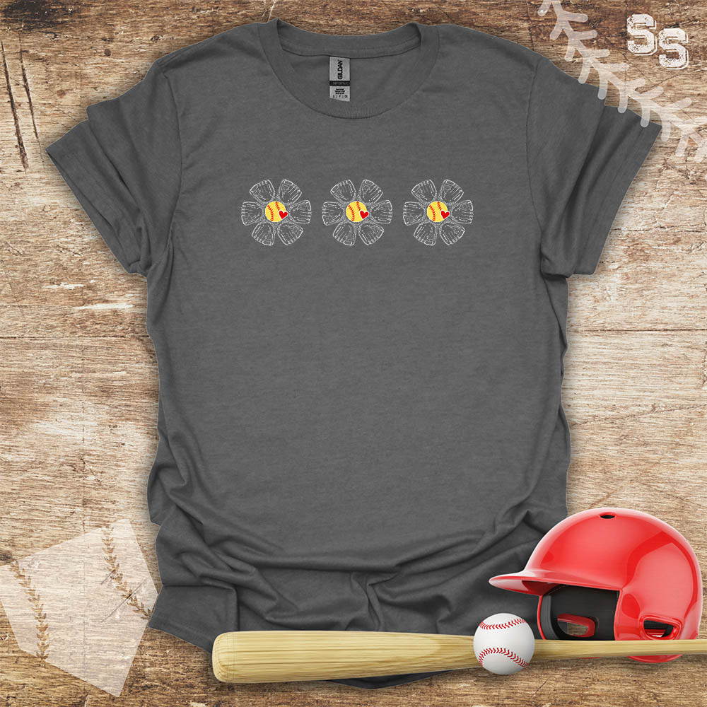 Softball Three Glove Flowers