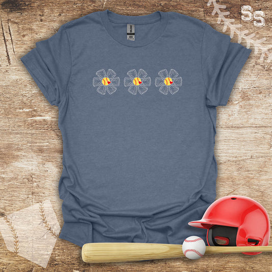 Softball Three Glove Flowers