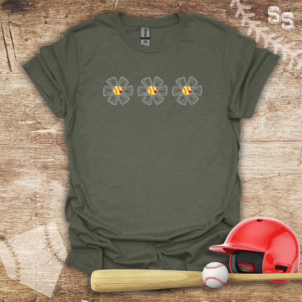 Softball Three Glove Flowers