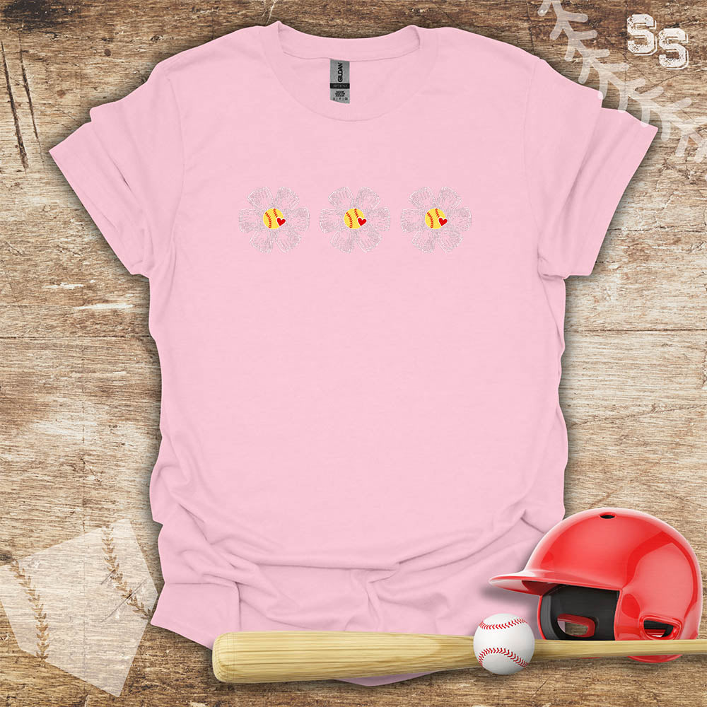 Softball Three Glove Flowers