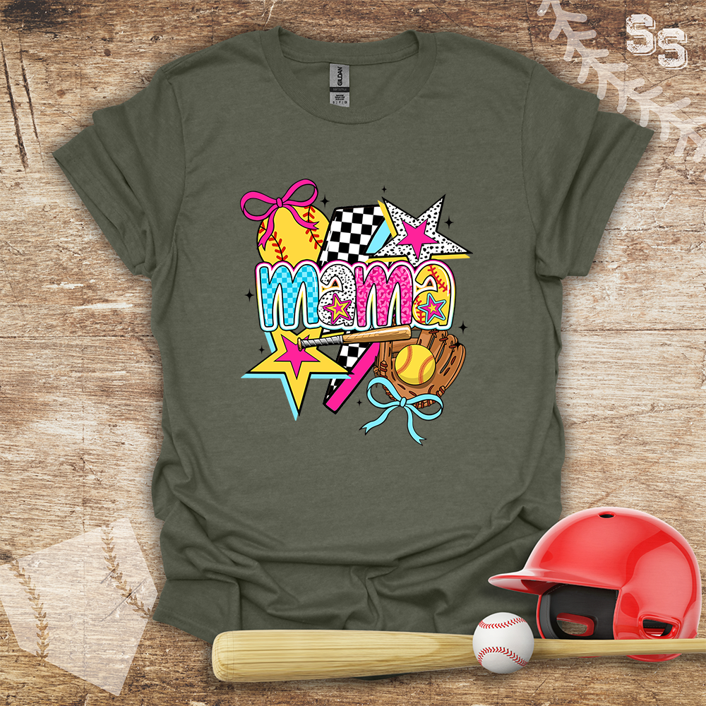 Softball Mama Neon Collage