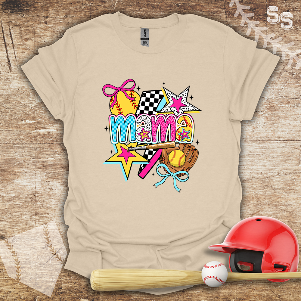 Softball Mama Neon Collage