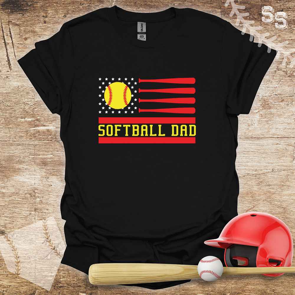 Softball Dad USA Flag
