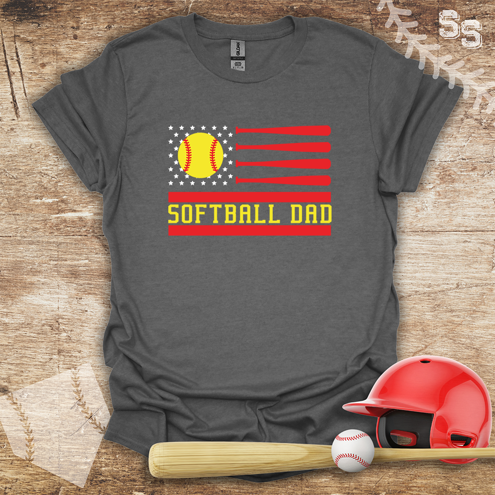 Softball Dad USA Flag