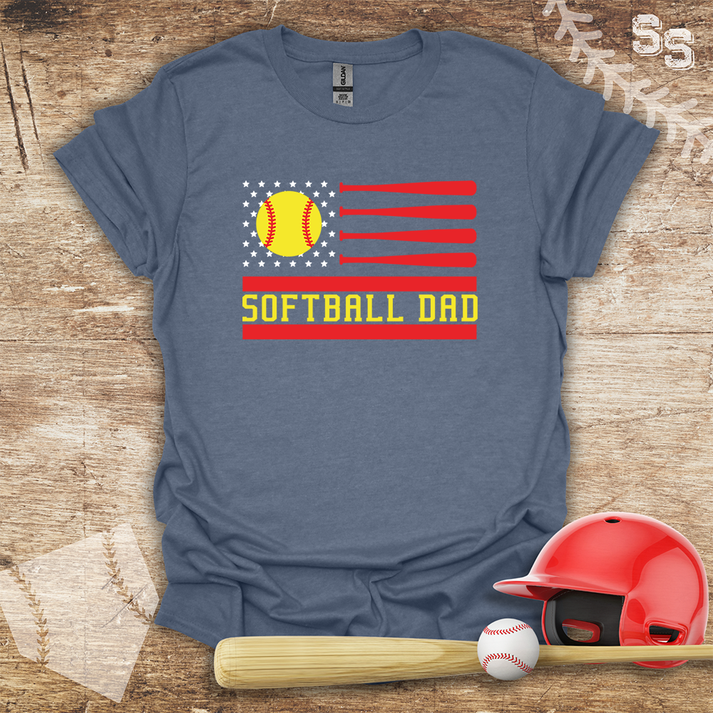 Softball Dad USA Flag