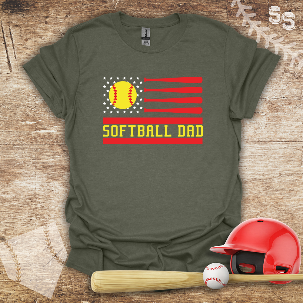 Softball Dad USA Flag