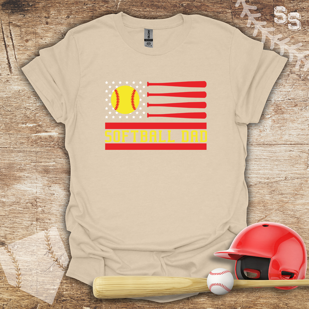 Softball Dad USA Flag