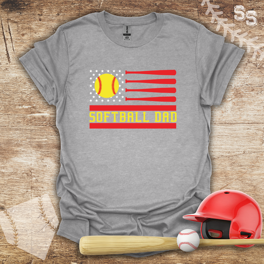 Softball Dad USA Flag