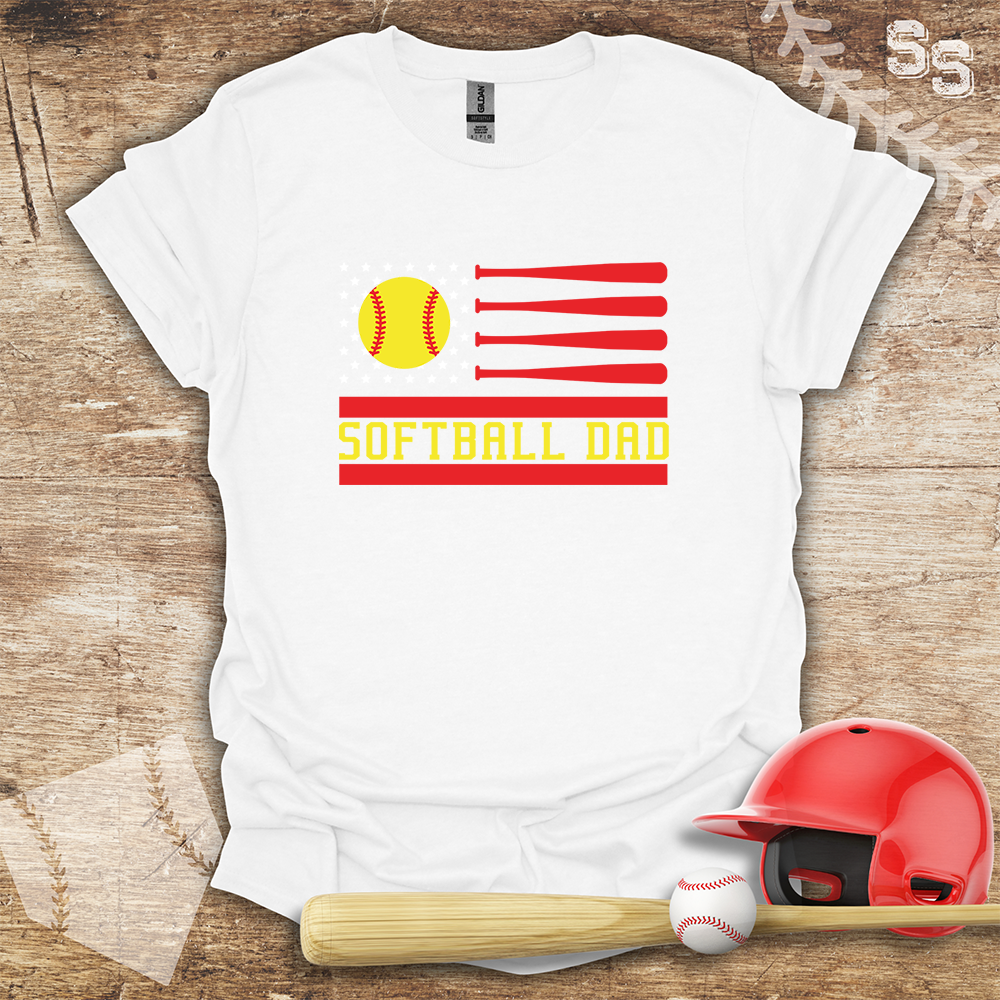 Softball Dad USA Flag