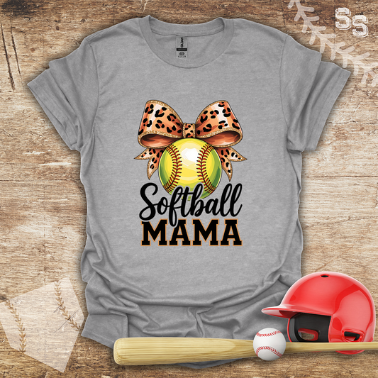 Softball Leopard Coquette Bow