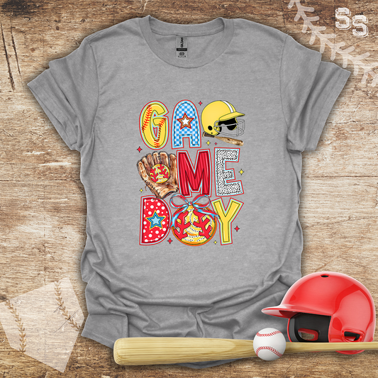 Softball Game Day Bold Letters